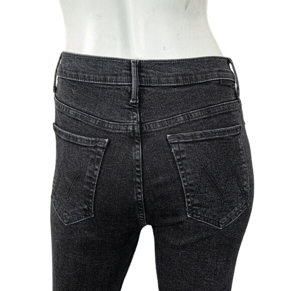 MOTHER denim Super Stunner Jeans Ankle Fray in Baa Baa Black Sheep sz 27 - Picture 13 of 13